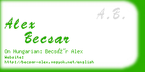alex becsar business card